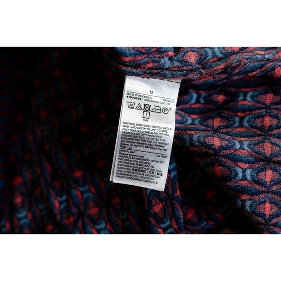 GAP M long sleeve dress Navy Print - Picture 4 of 6